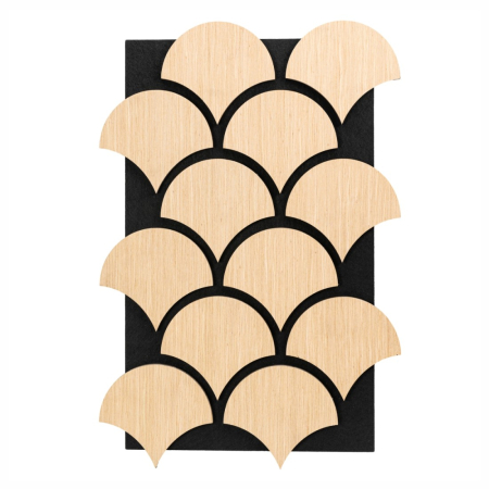 Set 5 Panouri riflaje acustice decorative, HDF si pasla, Naimeed D6763, 60x40x1.8cm, Stejar [1]