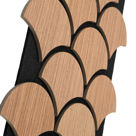Set 5 Panouri riflaje acustice decorative, HDF si pasla, Naimeed D6764, 60x40x1.8cm, Stejar inchis [2]