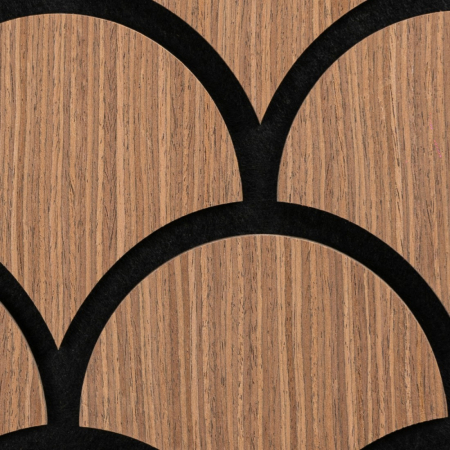 Set 5 Panouri riflaje acustice decorative, HDF si pasla, Naimeed D6764, 60x40x1.8cm, Stejar inchis [3]