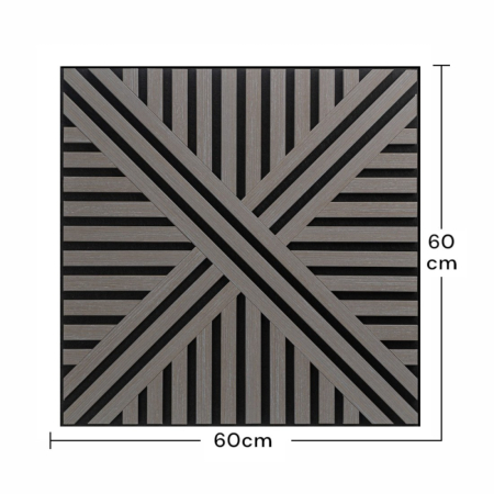Set 5 Panouri riflaje acustice decorative, MDF si pasla, Naimeed D6765, 60x60x1.8cm, Gri [6]