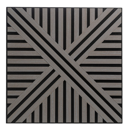 Set 5 Panouri riflaje acustice decorative, MDF si pasla, Naimeed D6765, 60x60x1.8cm, Gri [1]