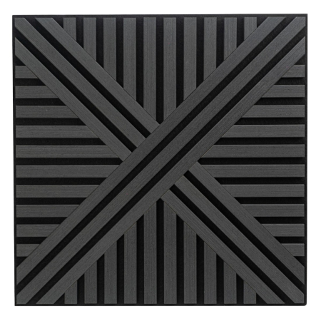 Set 5 Panouri riflaje acustice decorative, MDF si pasla, Naimeed D6766, 60x60x1.8cm, Negru [1]