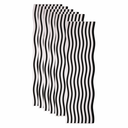 Set 5 Panouri riflaje acustice decorative, MDF si pasla, Naimeed D6766, 60x60x1.8cm, Negru [7]