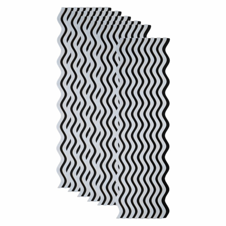 Set 5 Panouri riflaje acustice decorative, MDF si pasla, Naimeed D6768, 60x60x1.8cm, Stejar [7]