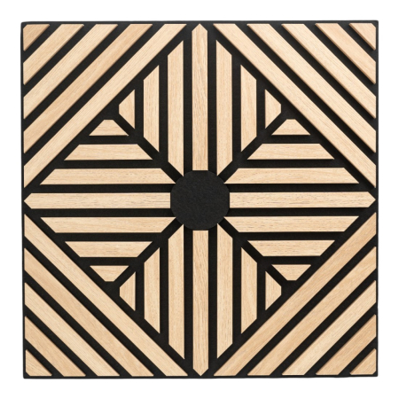 Set 5 Panouri riflaje acustice decorative, MDF si pasla, Naimeed D6768, 60x60x1.8cm, Stejar [1]