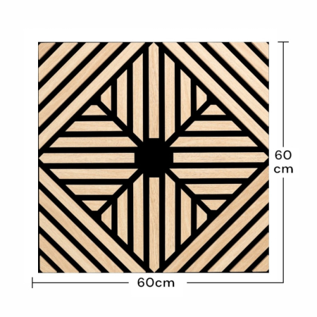 Set 5 Panouri riflaje acustice decorative, MDF si pasla, Naimeed D6768, 60x60x1.8cm, Stejar [6]