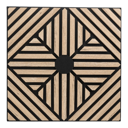 Set 5 Panouri riflaje acustice decorative, MDF si pasla, Naimeed D6769, 60x60x1.8cm, Stejar inchis [1]