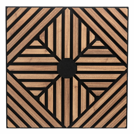 Set 5 Panouri riflaje acustice decorative, MDF si pasla, Naimeed D6770, 60x60x1.8cm, Stejar inchis [1]
