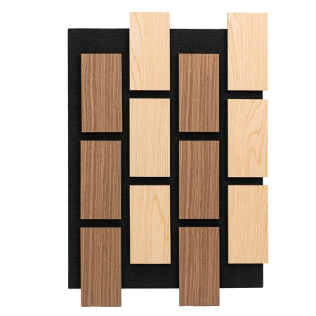 Set 5 Panouri riflaje acustice decorative, MDF si pasla, Naimeed D6775, 60x40x2.1cm, Stejar/Stejar inchis [1]