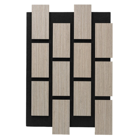 Set 5 Panouri riflaje acustice decorative, MDF si pasla, Naimeed D6776, 60x40x2.1cm, Gri [1]
