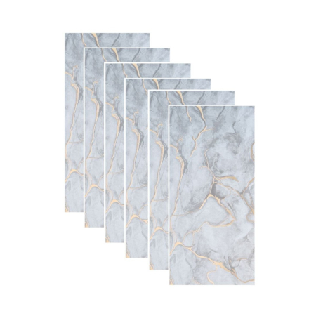 Panouri Decorative - Set 6 panouri decorative autoadezive cu folie de aluminiu, efect marmura,  suprafata acoperita 1.08 m², Naimeed D7106, 60x30 cm, Gri