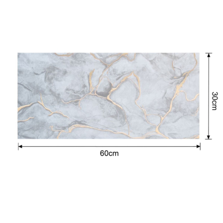 Set 6 panouri decorative autoadezive cu folie de aluminiu, efect marmura,  suprafata acoperita 1.08 m², Naimeed D7106, 60x30 cm, Gri [9]