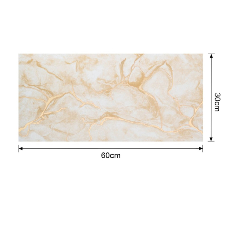 Set 6 panouri decorative autoadezive cu folie de aluminiu, efect marmura,  suprafata acoperita 1.08 m², Naimeed D7107, 60x30 cm, Crem [9]