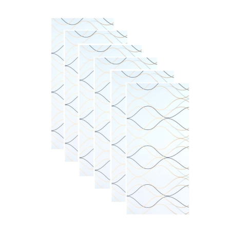 Panouri Decorative - Set 6 panouri decorative autoadezive cu folie de aluminiu, efect marmura, suprafata acoperita 1.08 m², Naimeed D7110, 60x30 cm, Alb