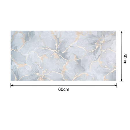 Set 6 panouri decorative autoadezive cu folie de aluminiu, efect marmura,  suprafata acoperita 1.08 m², Naimeed D7111, 60x30 cm, Gri [9]