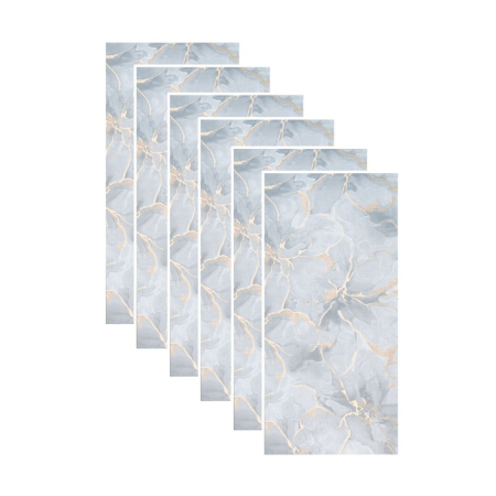 Panouri Decorative - Set 6 panouri decorative autoadezive cu folie de aluminiu, efect marmura,  suprafata acoperita 1.08 m², Naimeed D7111, 60x30 cm, Gri