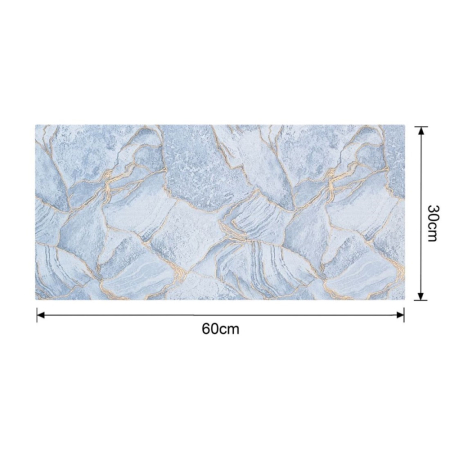 Set 6 panouri decorative autoadezive cu folie de aluminiu, efect marmura,  suprafata acoperita 1.08 m², Naimeed D7112, 60x30 cm, Albastru [9]