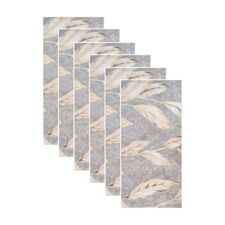 Panouri Decorative - Set 6 panouri decorative autoadezive cu folie de aluminiu, efect marmura, suprafata acoperita 1.08 m², Naimeed D7114, 60x30 cm, Gri