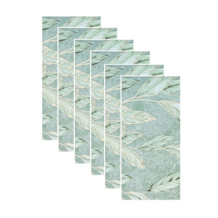 Panouri Decorative - Set 6 panouri decorative autoadezive cu folie de aluminiu, efect marmura, suprafata acoperita 1.08 m², Naimeed D7115, 60x30 cm, Verde