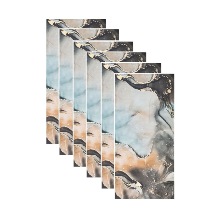 Panouri Decorative - Set 6 panouri decorative autoadezive cu folie de aluminiu, efect marmura,  suprafata acoperita 1.08 m², Naimeed D7116, 60x30 cm, Multicolor