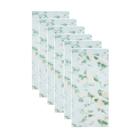 Panouri Decorative - Set 6 panouri decorative autoadezive cu folie de aluminiu, efect marmura, suprafata acoperita 1.08 m², Naimeed D7117, 60x30 cm, Verde