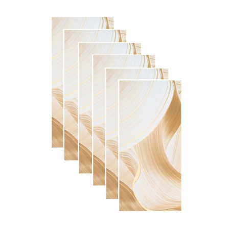 Panouri Decorative - Set 6 panouri decorative autoadezive cu folie de aluminiu, efect marmura,  suprafata acoperita 1.08 m², Naimeed D7119, 60x30 cm, Crem