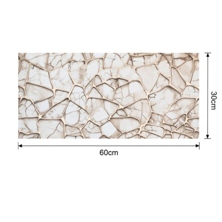 Set 6 panouri decorative autoadezive cu folie de aluminiu, efect marmura,  suprafata acoperita 1.08 m², Naimeed D7120, 60x30 cm, Bej [9]