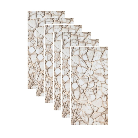Panouri Decorative - Set 6 panouri decorative autoadezive cu folie de aluminiu, efect marmura,  suprafata acoperita 1.08 m², Naimeed D7120, 60x30 cm, Bej