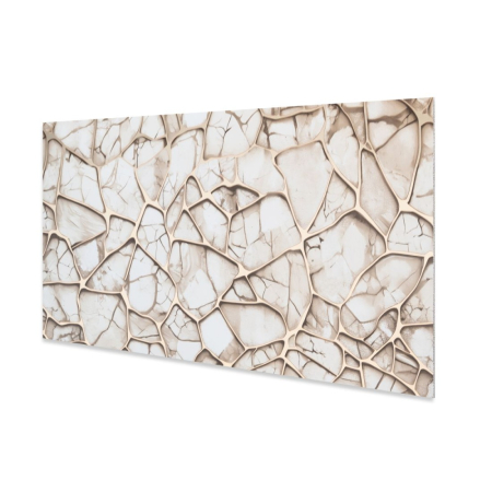 Set 6 panouri decorative autoadezive cu folie de aluminiu, efect marmura,  suprafata acoperita 1.08 m², Naimeed D7120, 60x30 cm, Bej [2]
