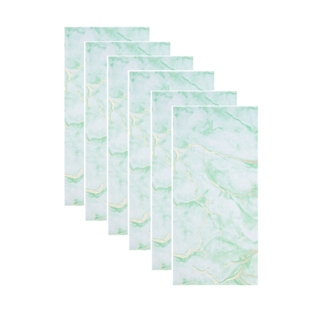 Panouri Decorative - Set 6 panouri decorative autoadezive cu folie de aluminiu, efect marmura, suprafata acoperita 1.08 m², Naimeed D7122, 60x30 cm, Verde deschis
