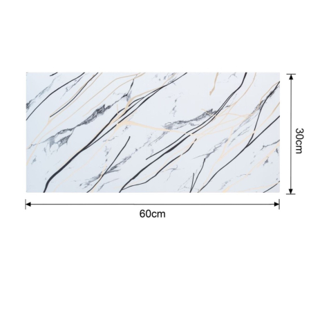 Set 6 panouri decorative autoadezive cu folie de aluminiu, efect marmura, suprafata acoperita 1.08 m², Naimeed D7123, 60x30 cm, Gri deschis [9]