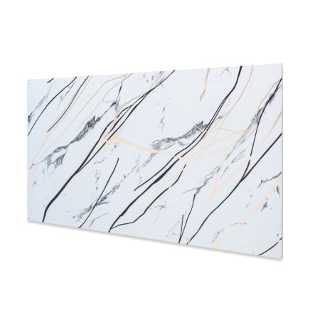 Set 6 panouri decorative autoadezive cu folie de aluminiu, efect marmura, suprafata acoperita 1.08 m², Naimeed D7123, 60x30 cm, Gri deschis [2]