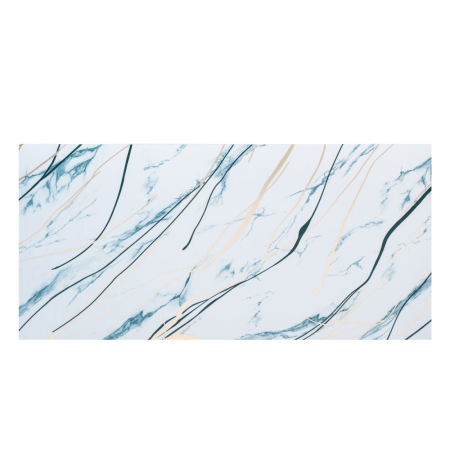 Set 6 panouri decorative autoadezive cu folie de aluminiu, efect marmura,  suprafata acoperita 1.08 m², Naimeed D7125, 60x30 cm, Alb/Albastru [1]