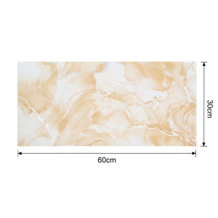 Set 6 panouri decorative autoadezive cu folie de aluminiu, efect marmura,  suprafata acoperita 1.08 m², Naimeed D7131, 60x30 cm, Crem [9]