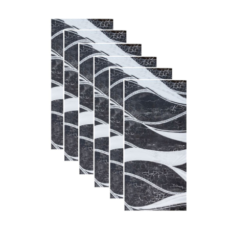 Panouri Decorative - Set 6 panouri decorative autoadezive cu folie de aluminiu, efect marmura,  suprafata acoperita 1.08 m², Naimeed D7132, 60x30 cm, Negru