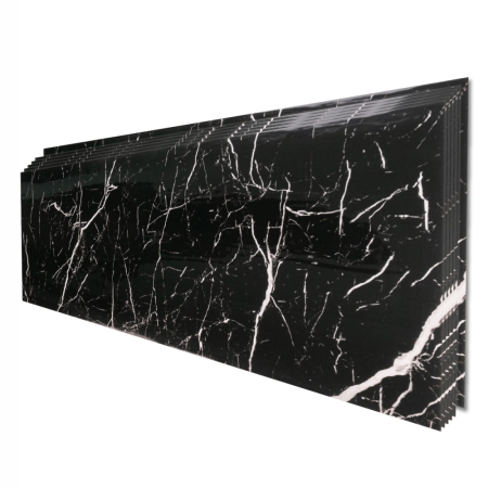 Panouri Decorative - Set 6 panouri decorative, Naimeed D6573, Autoadeziv, aspect lucios, suprafata acoperita 1.08 mp, 30x60 cm, Negru