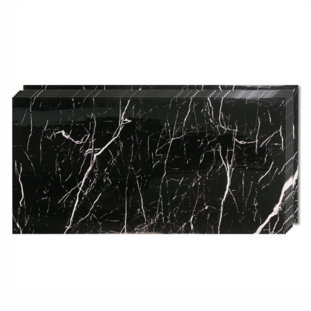 Set 6 panouri decorative, Naimeed D6573, Autoadeziv, aspect lucios, suprafata acoperita 1.08 mp, 30x60 cm, Negru [1]