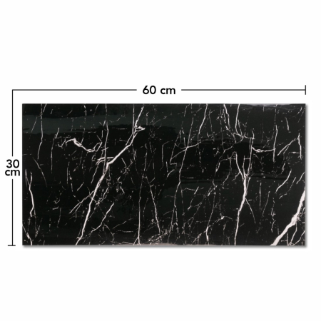 Set 6 panouri decorative, Naimeed D6573, Autoadeziv, aspect lucios, suprafata acoperita 1.08 mp, 30x60 cm, Negru [2]
