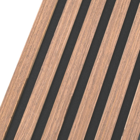 Set 6 Panouri riflaj acustic decorativ, MDF si pasla, Naimeed D7100, 270x30x1.8cm, Stejar natur [1]