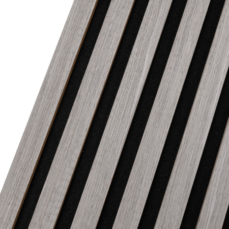 Set 6 Panouri riflaj acustic decorativ, MDF si pasla, Naimeed D7101, 270x30x1.8cm, Gri [2]