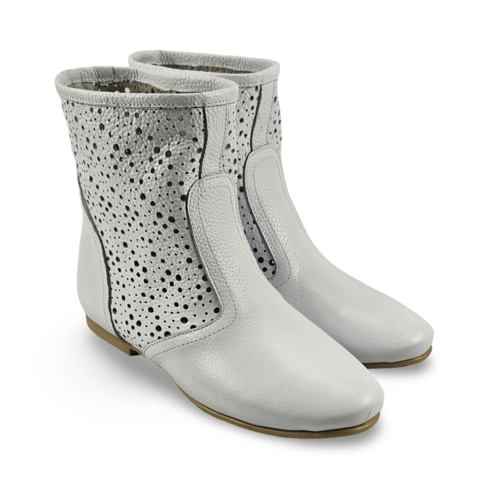 Cizme primavara-vara din piele DM 2113 alb [3]