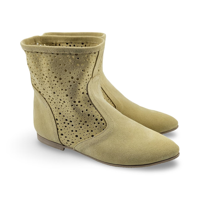 Cizme primavara-vara din piele DM 2114 - bej velur [2]