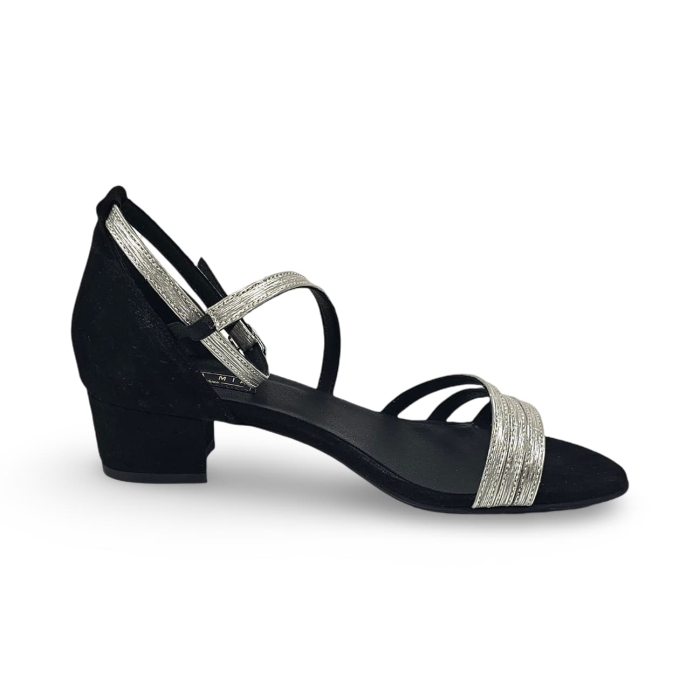 Sandale casual flat DM 2611 negru argintiu [2]