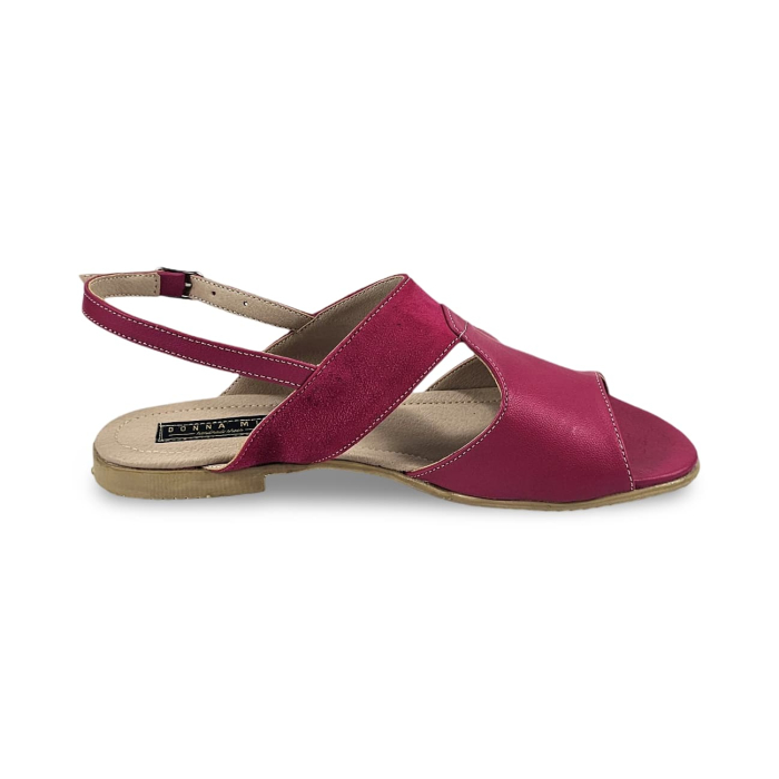 Sandale casual flat piele naturala fucsia DM 2641 [2]