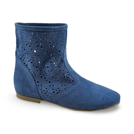 Cizme primavara-vara perforate din Piele - Cizme primavara-vara din piele DM 2113 bleo velur