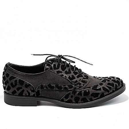 Pantofi cu talpa joasa - Pantofi Oxford leopard DM1723