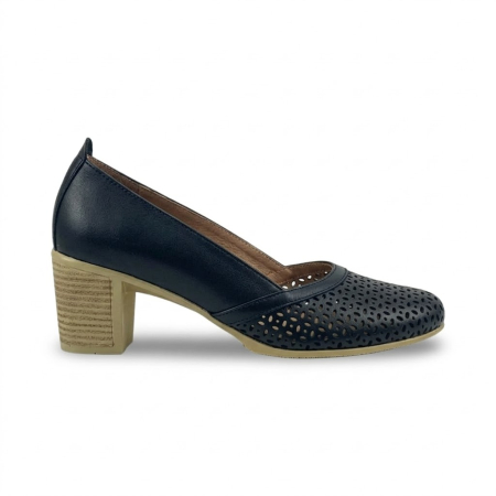 Pantofi dama din piele naturala - Pantofi perforati cu talpa usoara DM 2605 negru