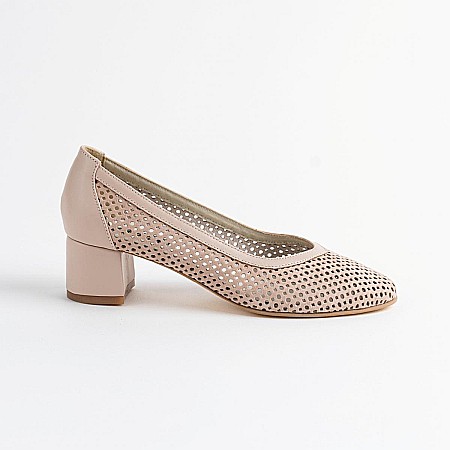 Pantofi cu toc - Pantofi perforati cu toc mediu DM 2211