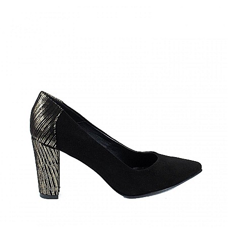 Pantofi cu toc - Pantofi pumps cu toc metalizat DM2124