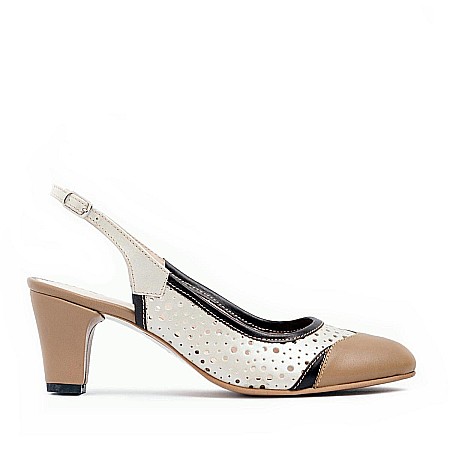 Pantofi cu toc - Pantofi pumps decupati cu perforatii DM1718